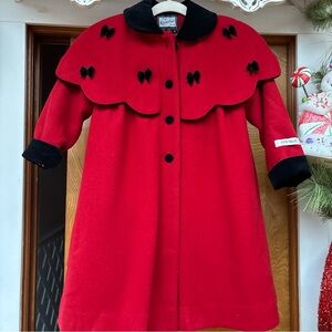 Rothschild Red Cape Coat with Black Details